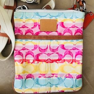 Coach multi color cross body bag